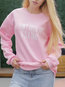 Round Neck Standard Loose Sweet Letter Sweatshirts (Style V100868)