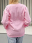 Round Neck Standard Loose Sweet Letter Sweatshirts (Style V100868)