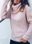Polo Neck Standard Loose Plain Polyester Sweater (Style V100872)