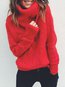 Polo Neck Standard Loose Plain Polyester Sweater (Style V100872)