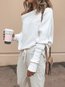 Standard Loose Date Night Plain Asymmetrical Sweater (Style V100885)