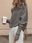 Standard Loose Date Night Plain Asymmetrical Sweater (Style V100885)