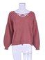 V-neck Standard Date Night Plain Polyester Sweater (Style V100899)