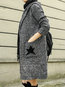 Hooded Long Loose Polyester Pattern Sweater (Style V100903)