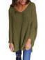 V-neck Standard Casual Plain Polyester Sweater (Style V100905)