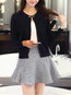 Round Neck Slim Plain Polyester Button Sweater (Style V100911)