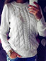 Round Neck Standard Slim Casual Polyester Sweater (Style V100914)