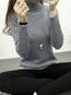Turtleneck Standard Slim Elegant Plain Sweater (Style V100915)