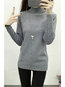 Turtleneck Standard Slim Elegant Plain Sweater (Style V100915)
