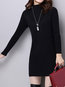 Polo Neck Long Slim Plain Knitted Sweater (Style V100916)
