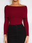 Off The Shoulder Standard Slim Sexy Cotton Sweater (Style V100919)