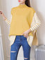 Polo Neck Loose Fashion Striped Knitted Sweater (Style V100925)
