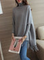 Long Batwing Elegant Plain Knitted Sweater (Style V100926)