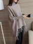 Long Batwing Elegant Plain Knitted Sweater (Style V100926)