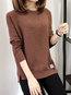 Round Neck Standard Slim Plain Knitted Sweater (Style V100933)