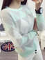 Round Neck Standard Casual Geometric Knitted Sweater (Style V100935)