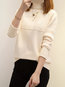Turtleneck Slim Casual Knitted Patchwork Sweater (Style V100938)