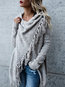 Heap Collar Long Straight Casual Polyester Sweater (Style V100939)