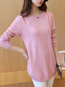 Round Neck Standard Casual Knitted Button Sweater (Style V100940)
