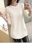 Round Neck Straight Casual Plain Polyester Sweater (Style V100941)