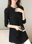 Round Neck Straight Casual Plain Polyester Sweater (Style V100941)