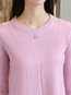 Round Neck Straight Casual Plain Polyester Sweater (Style V100941)
