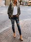 Stand Collar Long Casual Plain Polyester Sweater (Style V100944)