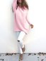 V-neck Straight Casual Plain Polyester Sweater (Style V100952)