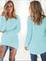 Round Neck Long Casual Plain Polyester Sweater (Style V100957)
