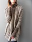 Turtleneck Long Straight Casual Patchwork Sweater (Style V100958)