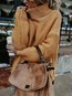 Turtleneck Long Loose Casual Acrylic Sweater (Style V100959)