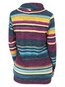 Heap Collar Long Striped Polyester Pockets Hoodie (Style V100968)