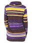 Heap Collar Long Striped Polyester Pockets Hoodie (Style V100968)