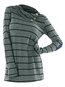 Long Casual Striped Polyester Button Sweater (Style V100974)
