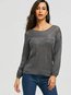 Standard Slim Plain Acrylic Hollow Out Sweater (Style V100977)