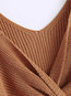V-neck Standard Loose Casual Patchwork Sweater (Style V100978)