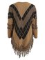 Long Straight Geometric Polyester Tassel Sweater (Style V100980)