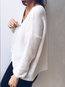 V-neck Standard Casual Knitted Button Sweater (Style V100990)