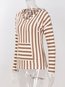 Hooded Slim Striped Acrylic Pockets Sweater (Style V100997)