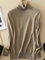 Turtleneck Standard Casual Plain Wool Blends Sweater (Style V101009)