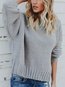 Loose Casual Plain Acrylic Backless Sweater (Style V101010)