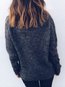 Turtleneck Standard Loose Plain Cotton Blends Sweater (Style V101012)