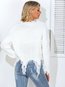 V-neck Casual Plain Polyester Tassel Sweater (Style V101014)