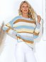Round Neck Straight Casual Striped Patchwork Sweater (Style V101016)