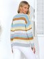 Round Neck Straight Casual Striped Patchwork Sweater (Style V101016)