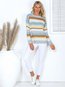 Round Neck Straight Casual Striped Patchwork Sweater (Style V101016)