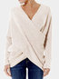Standard Batwing Casual Polyester Ruffle Sweater (Style V101020)