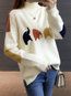 Stand Collar Standard Animal Acrylic Pattern Sweater (Style V101025)