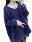 Round Neck Long Batwing Casual Polyester Sweater (Style V101026)