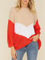 Round Neck Standard Loose Casual Pattern Sweater (Style V101030)